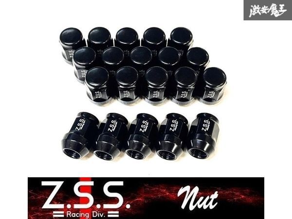 ☆Z.S.S. レーシングナット M14 × P1.5 スチール ブラック 黒 21HEX テーパー座面 20個 LS460 LS600h ランクル 100 200 在庫有り 新品 ZSS_画像1