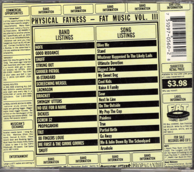 CD「PHYSICAL FATNESS / FAT MUSIC VOL.III」　送料込_画像2