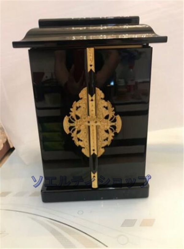 独特☆仏教美術 木製 黒塗り 厨子 仏壇、仏具 独特☆仏教美術 木製 黒塗り 厨子 仏壇、仏具