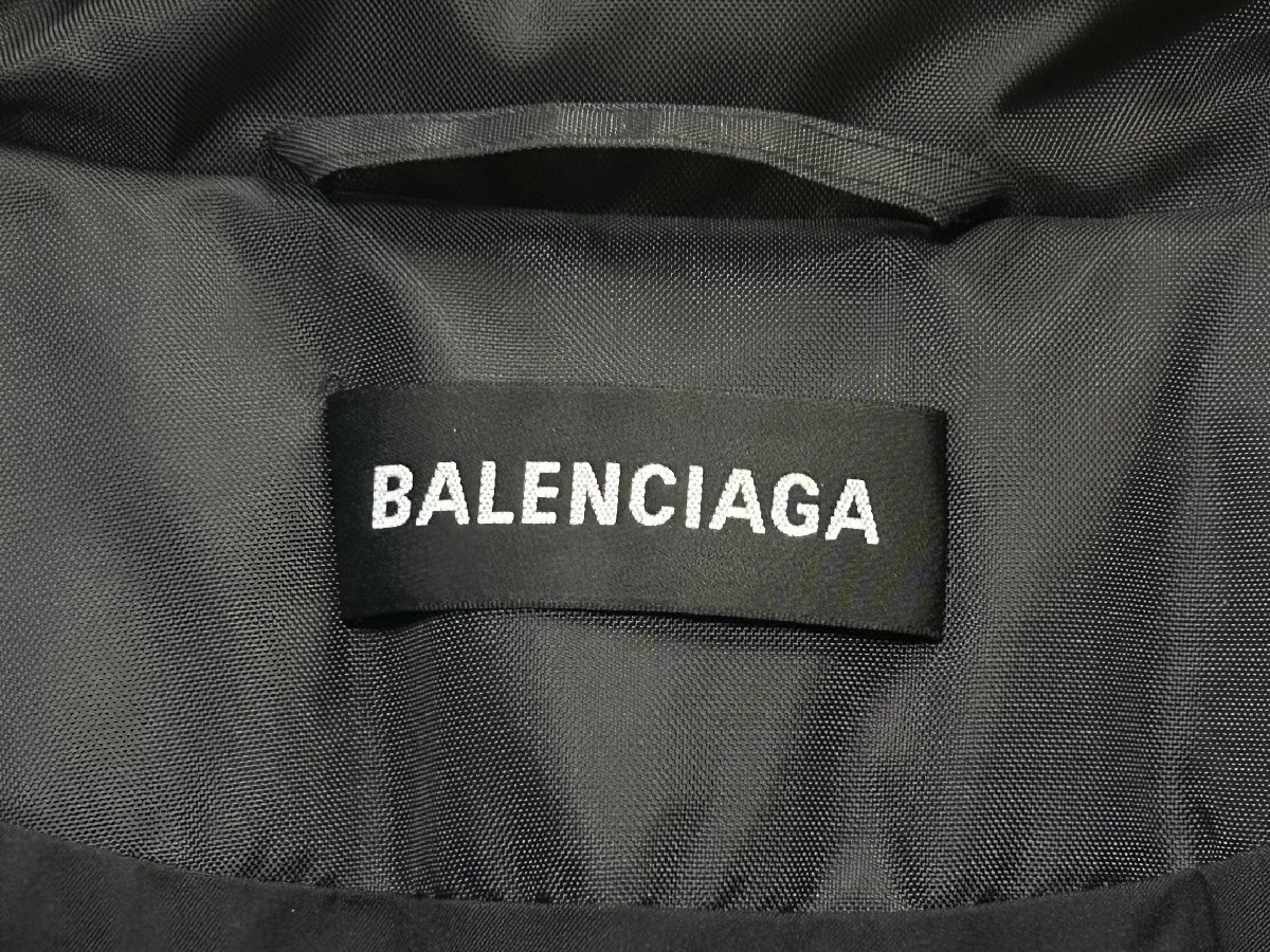 BALENCIAGA (バレンシアガ) ダウンジャケット ストライプ バイカラー アウター 533912 TBQ03 44 ブラック グリーン メンズ/025_画像7