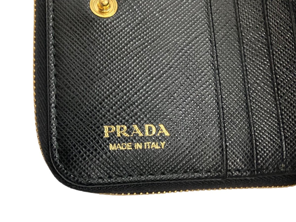 PRADA (プラダ) コンパクトウォレット サフィアーノ レザー ミニ 財布
