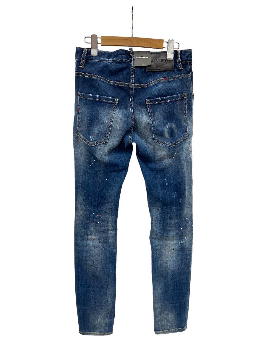 DSQUARED2 (ディースクエアード) SKATER JEANS デニム ダメージ加工 ストレッチ リペア スリム S74LB0994 44 ブルー メンズ/028_画像2