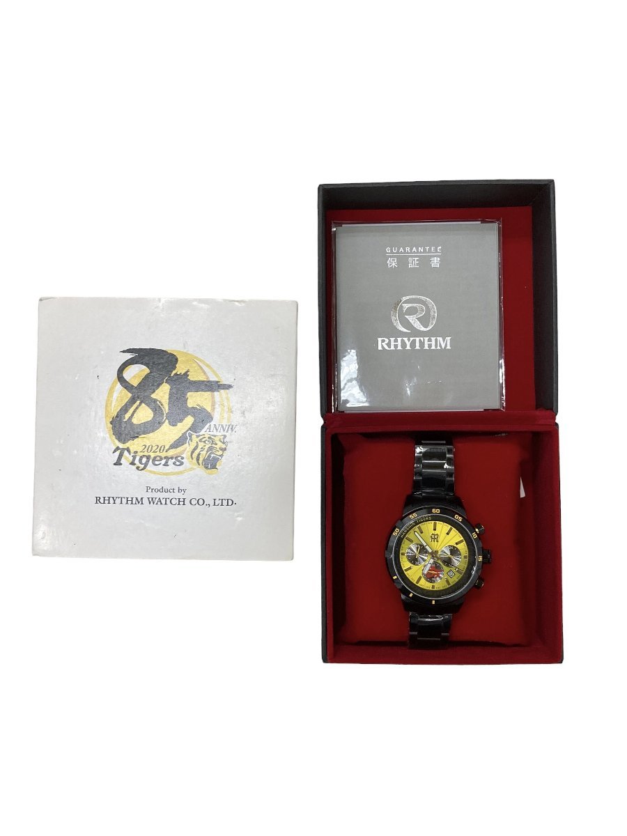 RHYTHM リズム 阪神タイガース 85周年記念時計 2020 腕時計 クオーツ ステンレスバンド アナログ ブラック 9ZR013HT メンズ /027