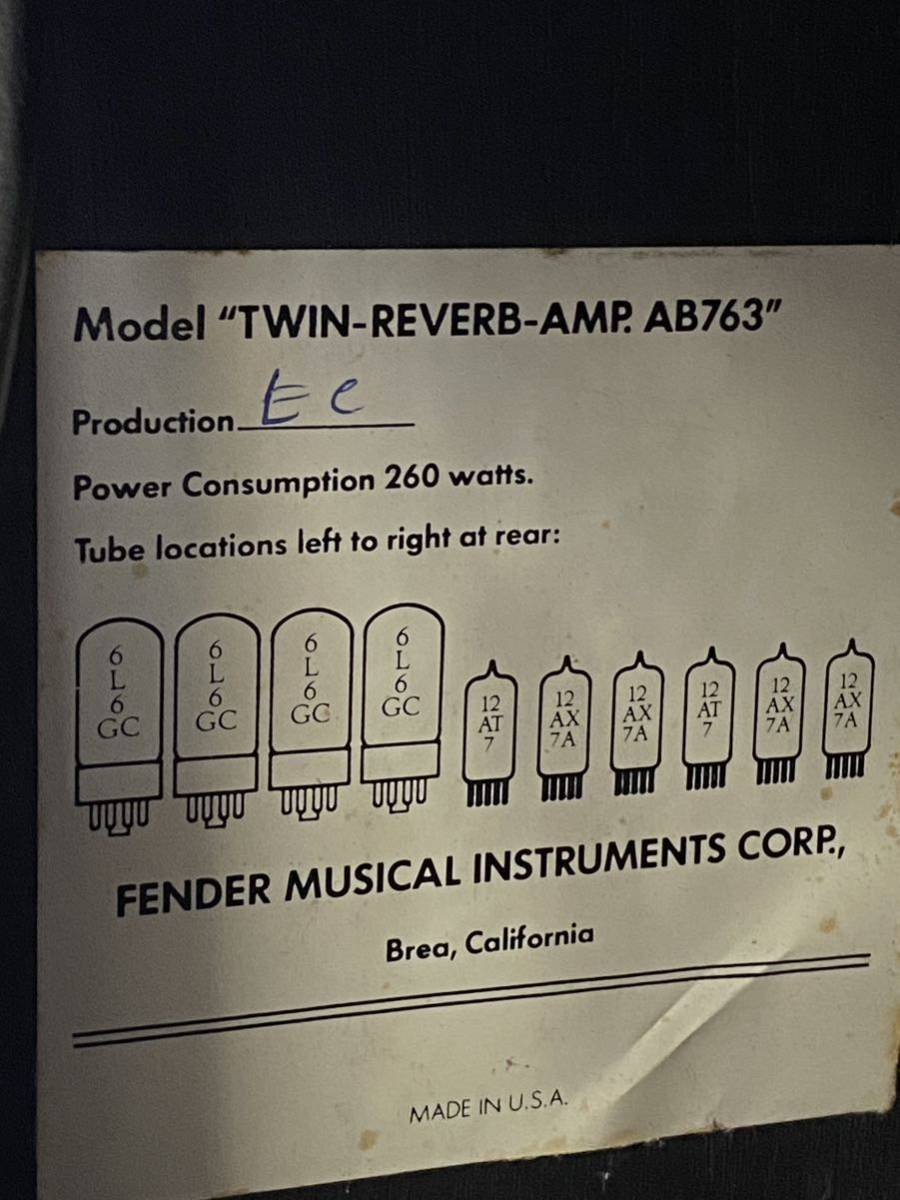 サ3760M☆FENDER フェンダー 65 TWIN REVERB-AMP ツインリバーブ