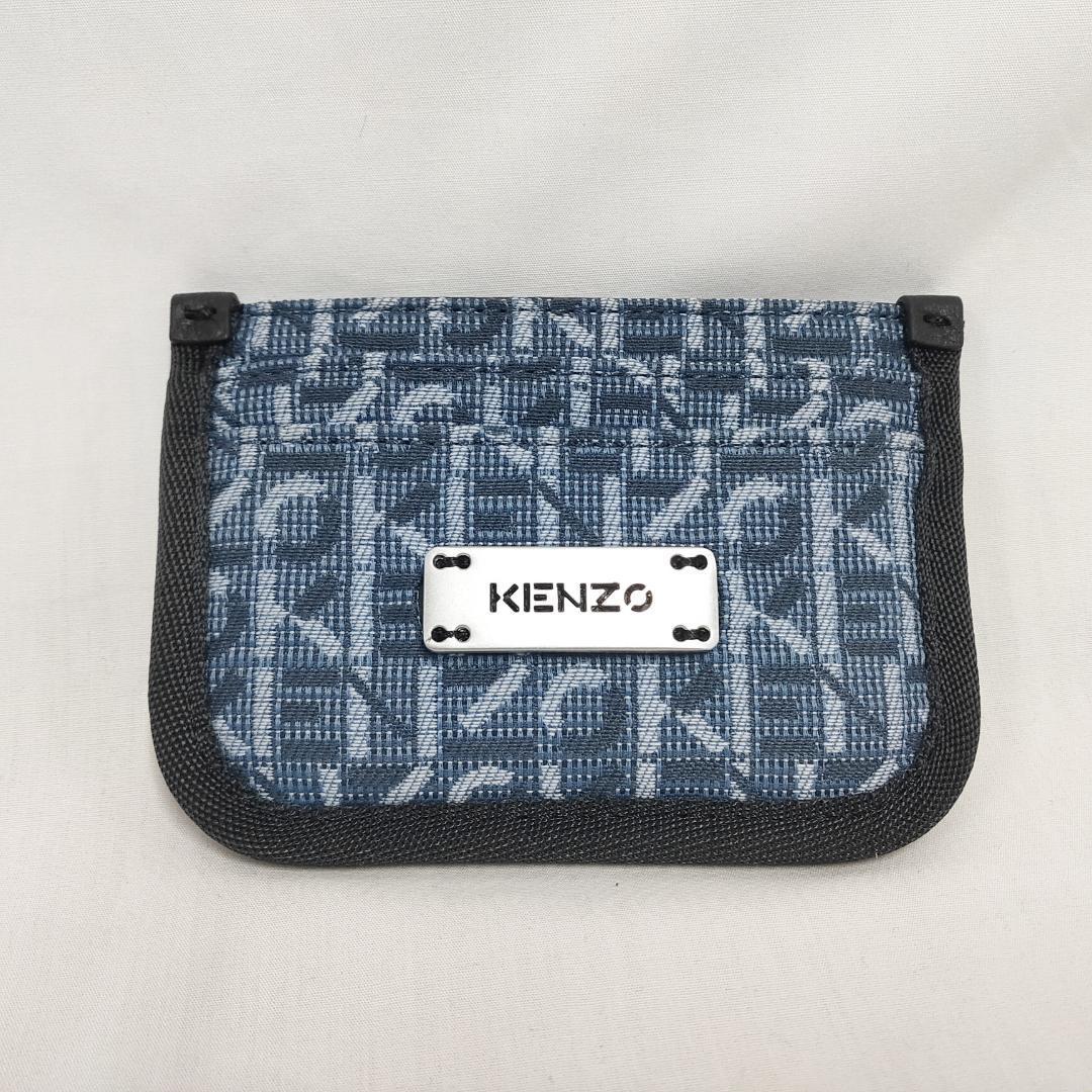 ○★新品 未使用 KENZO モノグラム 定番カードケース ジャガード ネイビー○●