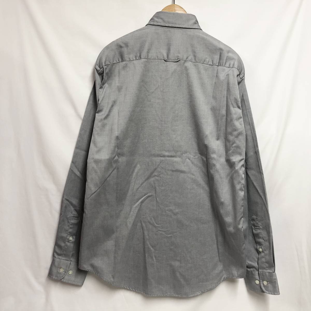 ○★新品未使用 BLACK LABEL CRESTBRIDGE(ブラックレーベル・クレストブリッジ) チェックポケット長袖シャツ M グレー★○