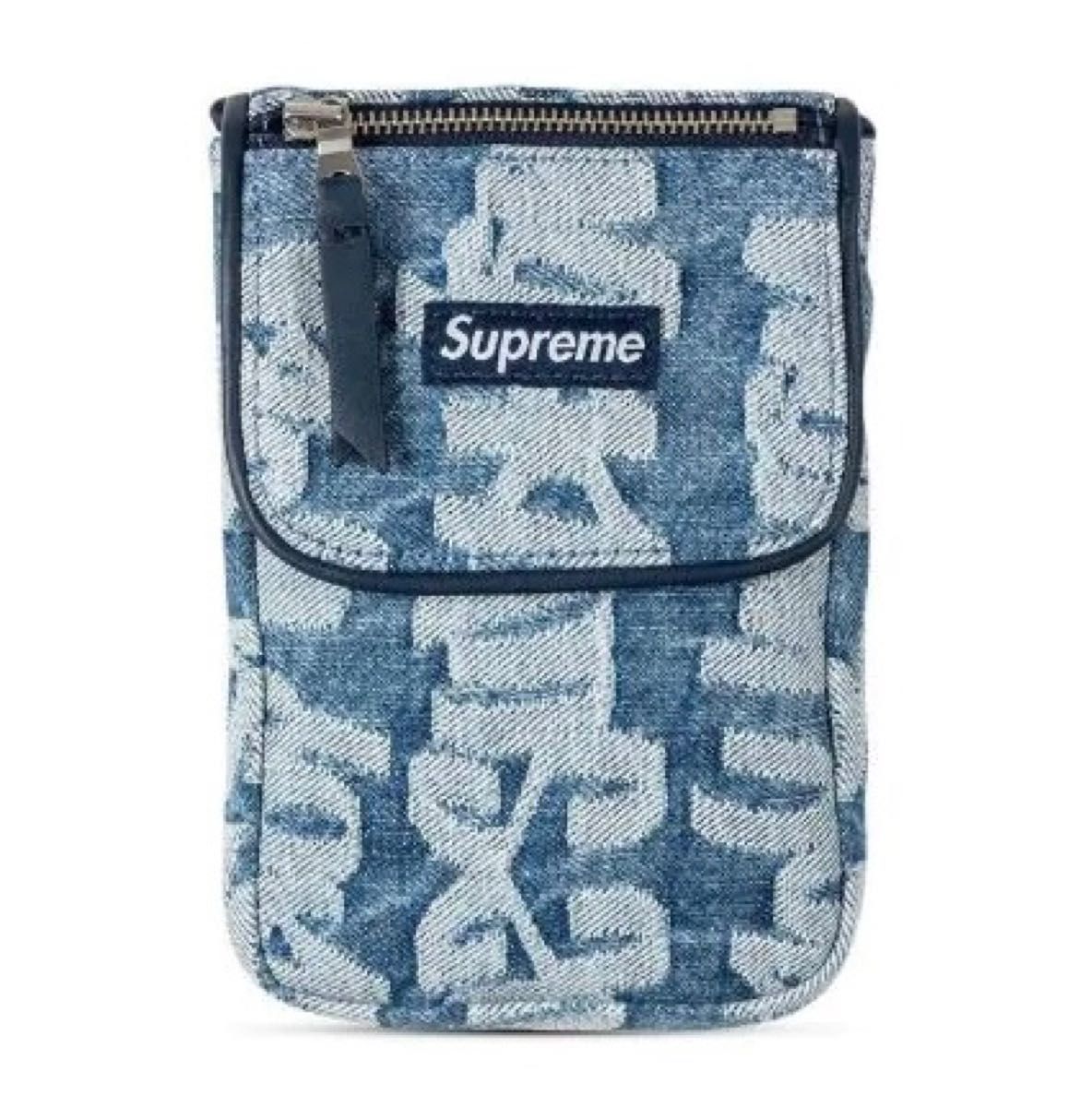 22ss / Supreme Fat Tip Jacquard Denim Neck Pouch | noonanwaste.com