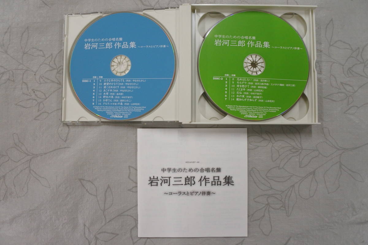 4枚組 CD★岩河三郎作品集　コーラスとピアノ伴奏　中学生のための合唱名盤★_画像2