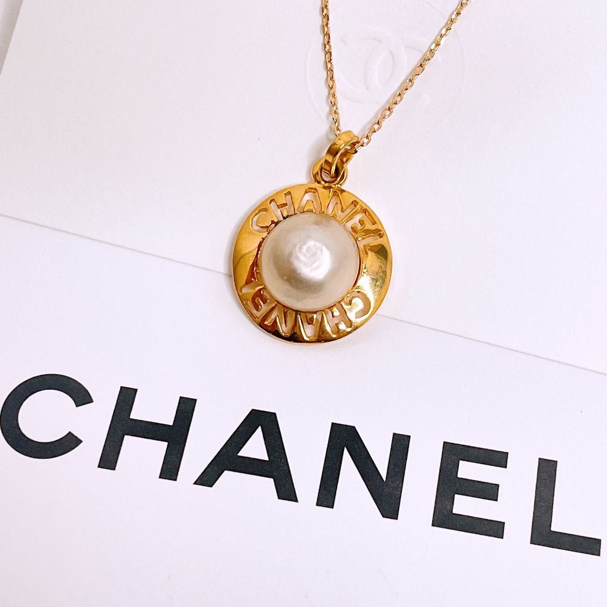 希少美品】CHANEL ヴィンテージ 型抜き パール ネックレス