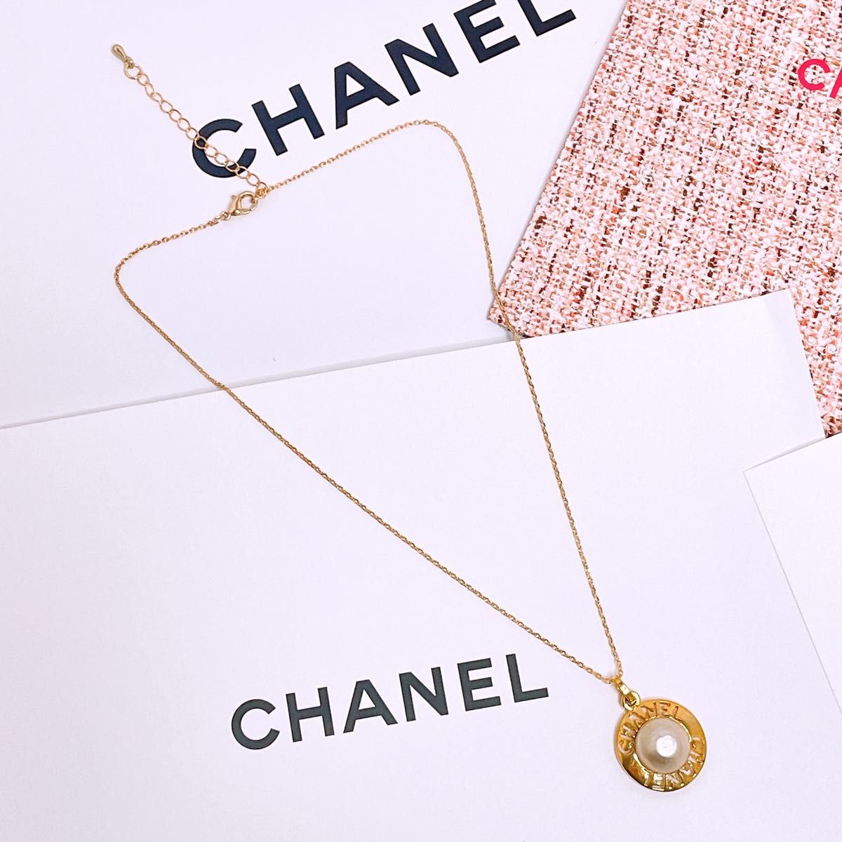 希少美品】CHANEL ヴィンテージ 型抜き パール ネックレス