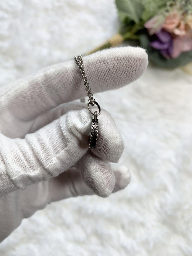 GUCCI インターロッキングG ユニセックス シルバー ネックレス Gロゴ