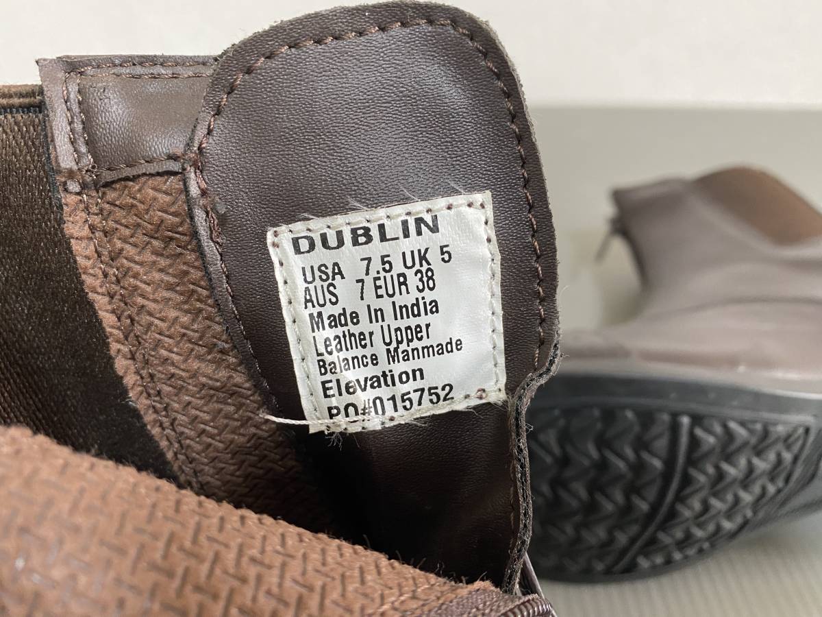 乗馬 Dublin 本革製 ブーツ フロントジップブーツ 訳あり未使用品 EU38/茶_画像4