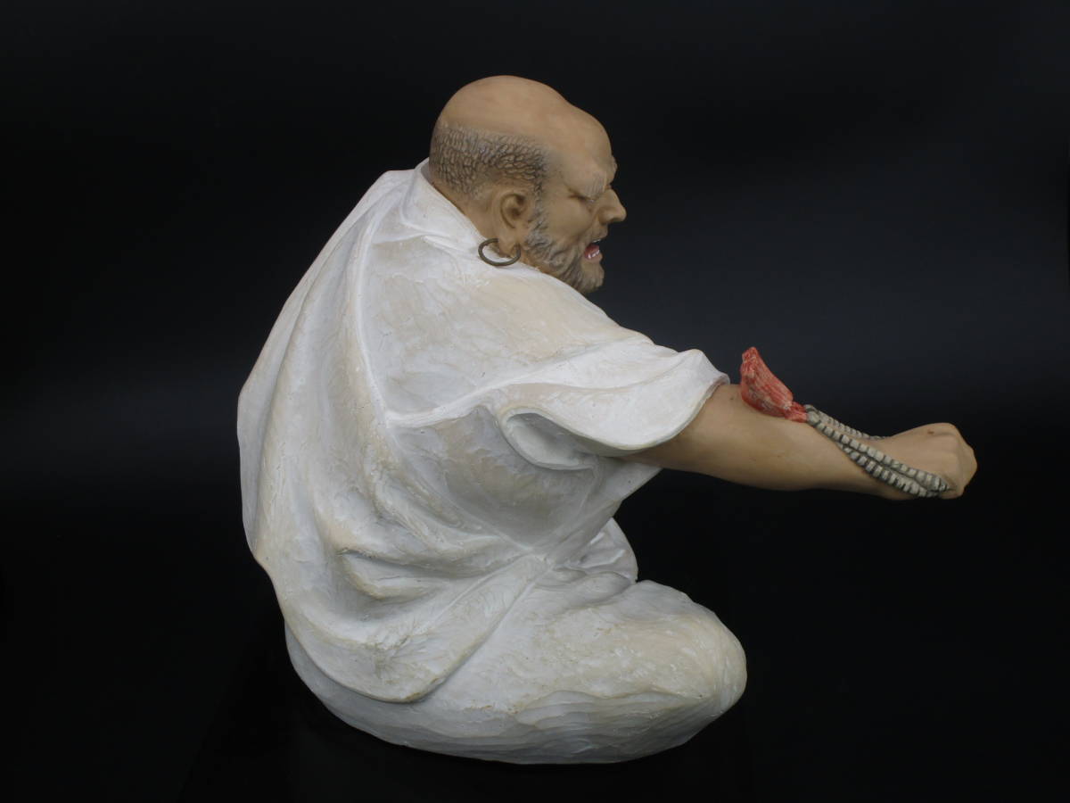 伝統工芸士【中村行涯】作 博多人形 達磨大師「喝」時代物 置物 飾物