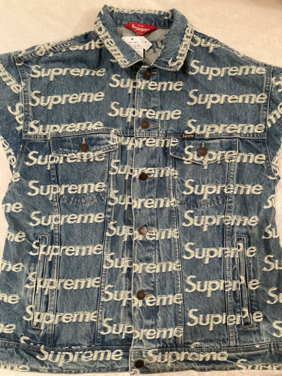 Supreme x Louis Vuitton Jacquard Denim Trucker Jacket Blue – Tenisshop.la