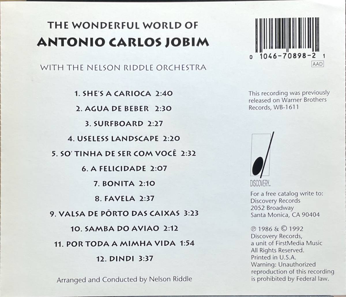 (C12H)☆ボサノバ廃盤/アントニオ・カルロス・ジョビンの素晴らしき世界/Antonio Carlos Jobim☆_画像2