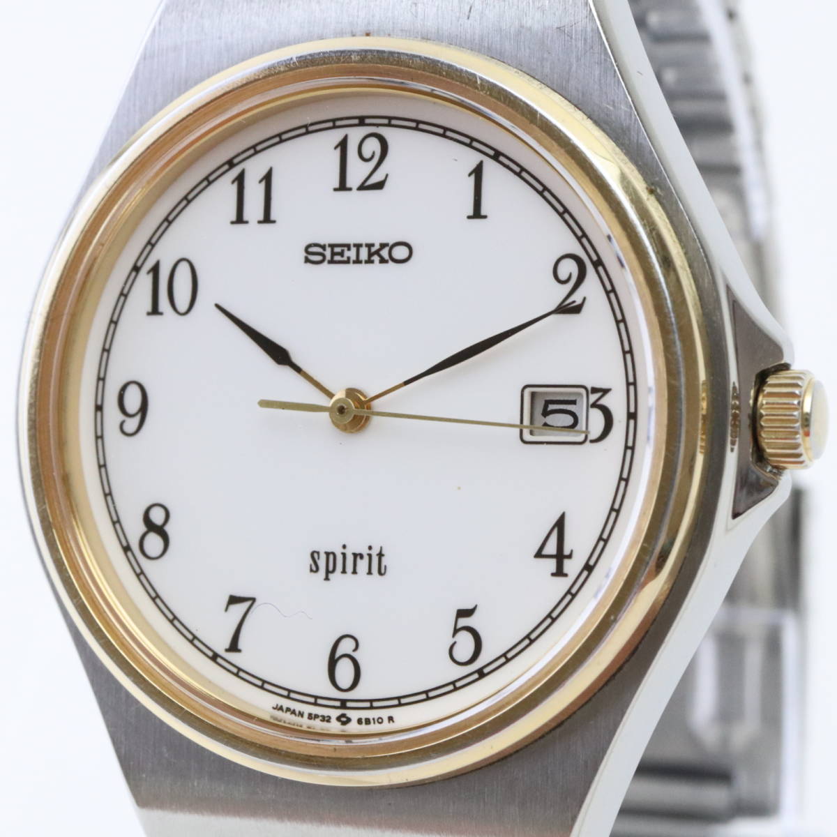 H619T Seiko SEIKO Spirit men's quarts wristwatch 5P32-6B30 date : Real  Yahoo auction salling