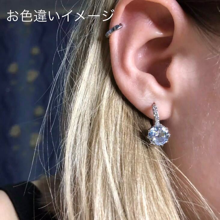 新品　AAA CZ サファイア　シルバーピアス　シルバー925仕上げ　刻印　有 青 ウェディングジュエリー　ダイヤモンドピアス ギフト 送料無料_画像5