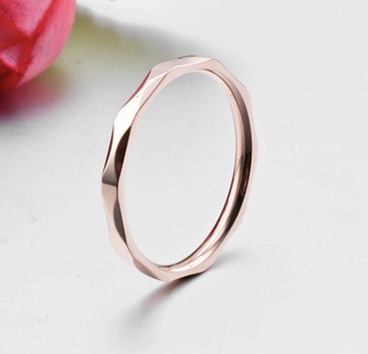  new goods 8.5 number pink gold cut ring stainless steel 18kgp simple . allergy stainless steel ring present wedding ring free shipping 