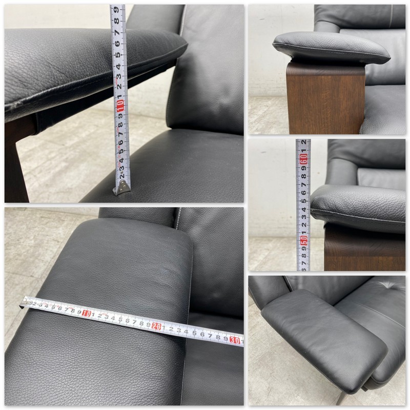 F2901☆展示極美品☆カリモク☆チターノ☆2人掛けソファ☆本革張り☆19