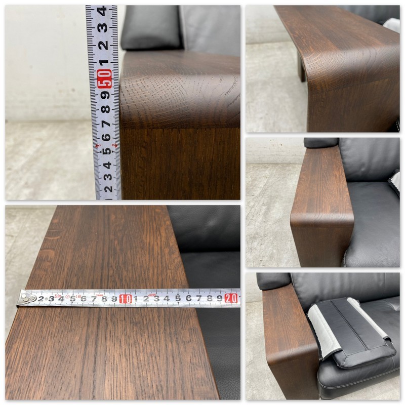 F2901☆展示極美品☆カリモク☆チターノ☆2人掛けソファ☆本革張り☆19