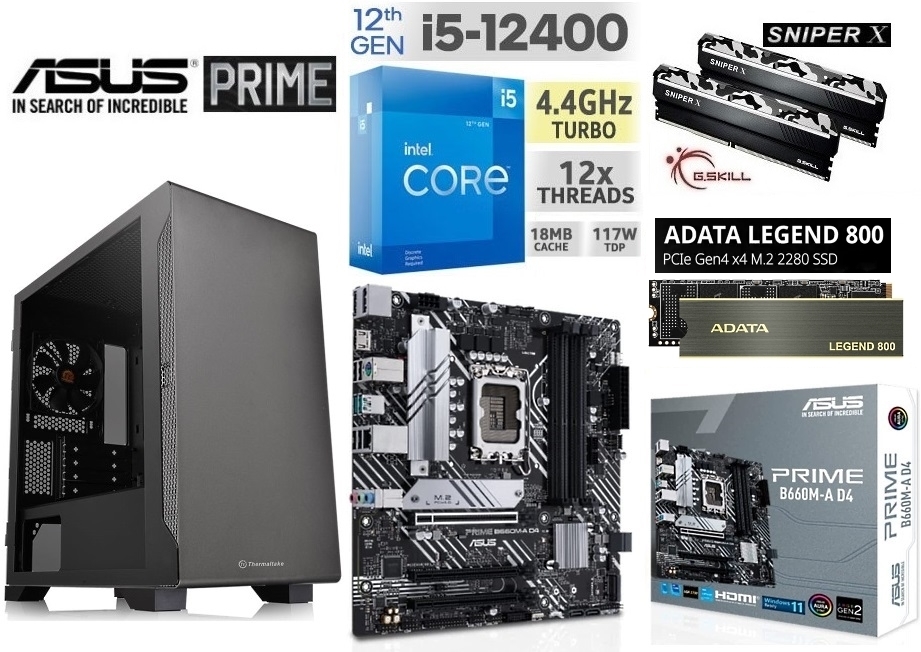 ☆第12世代 intel i5-12400/B660/DDR4 16GB/M2.SSD 500GB/550W/Win11