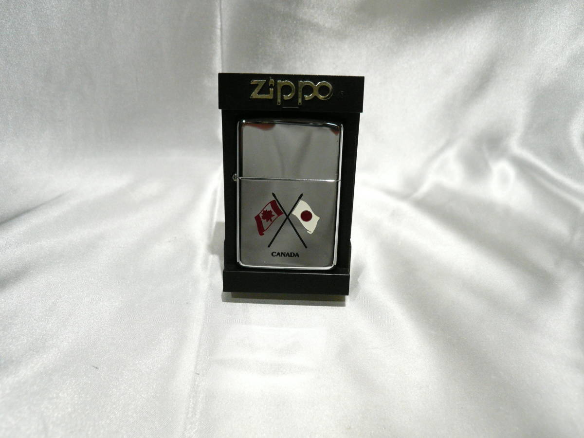☆zippo ジッポライター CANADA & JAPAN FLAGS カナダ 日本国旗 オンタリオ 日の丸 未使用品 ☆