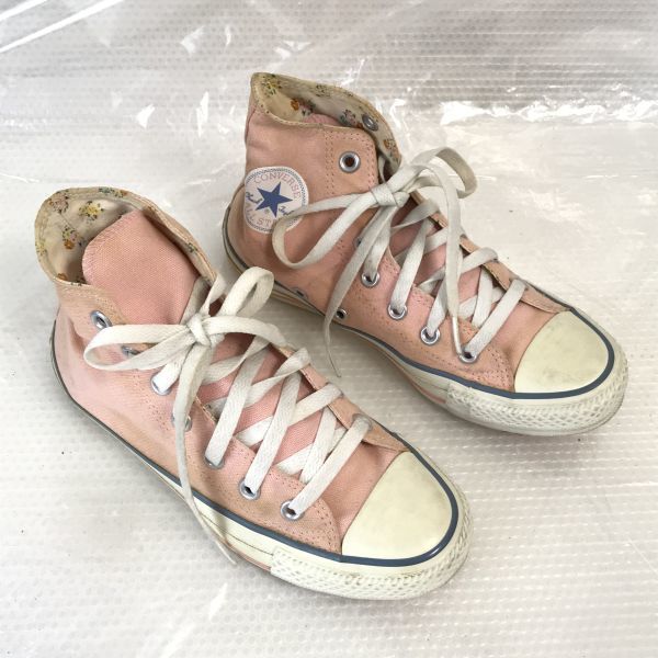 CONVERSE×earth music＆ecology★オールスター/ハイカットスニーカー【23.0/pink/ピンク】内側花柄/sneakers/Shoes/trainers◆WB82-8_画像2
