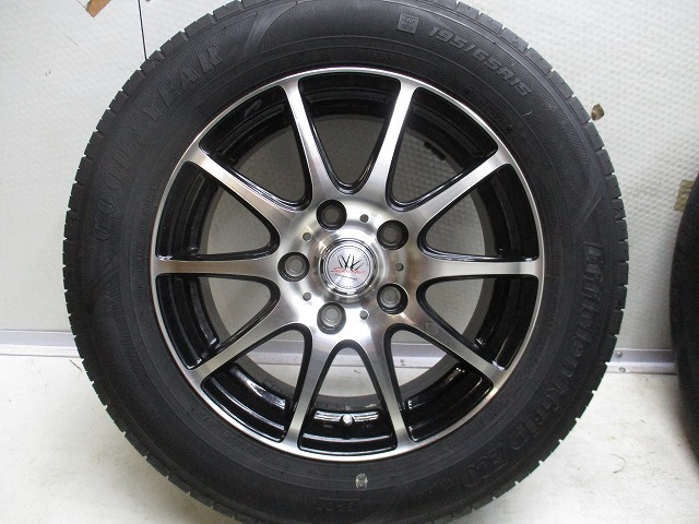 15インチ バリ溝 195/65R15 6J+53 114.3 ノア/ヴォクシー 中古タイヤアルミホイール【4本セット】 送料無料(MA15-3412）_画像4