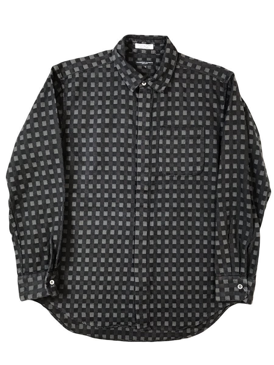 (D) прекрасный товар ENGINEERED GARMENTS одежда, сконструированная и изготовленная на научной основе проверка рубашка с длинным рукавом XS черный Brown 