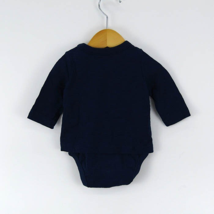  baby Gap плечо кнопка длинный рукав детский комбинезон корпус костюм для мальчика 0-3months 50 размер темно-синий baby ребенок одежда babyGAP