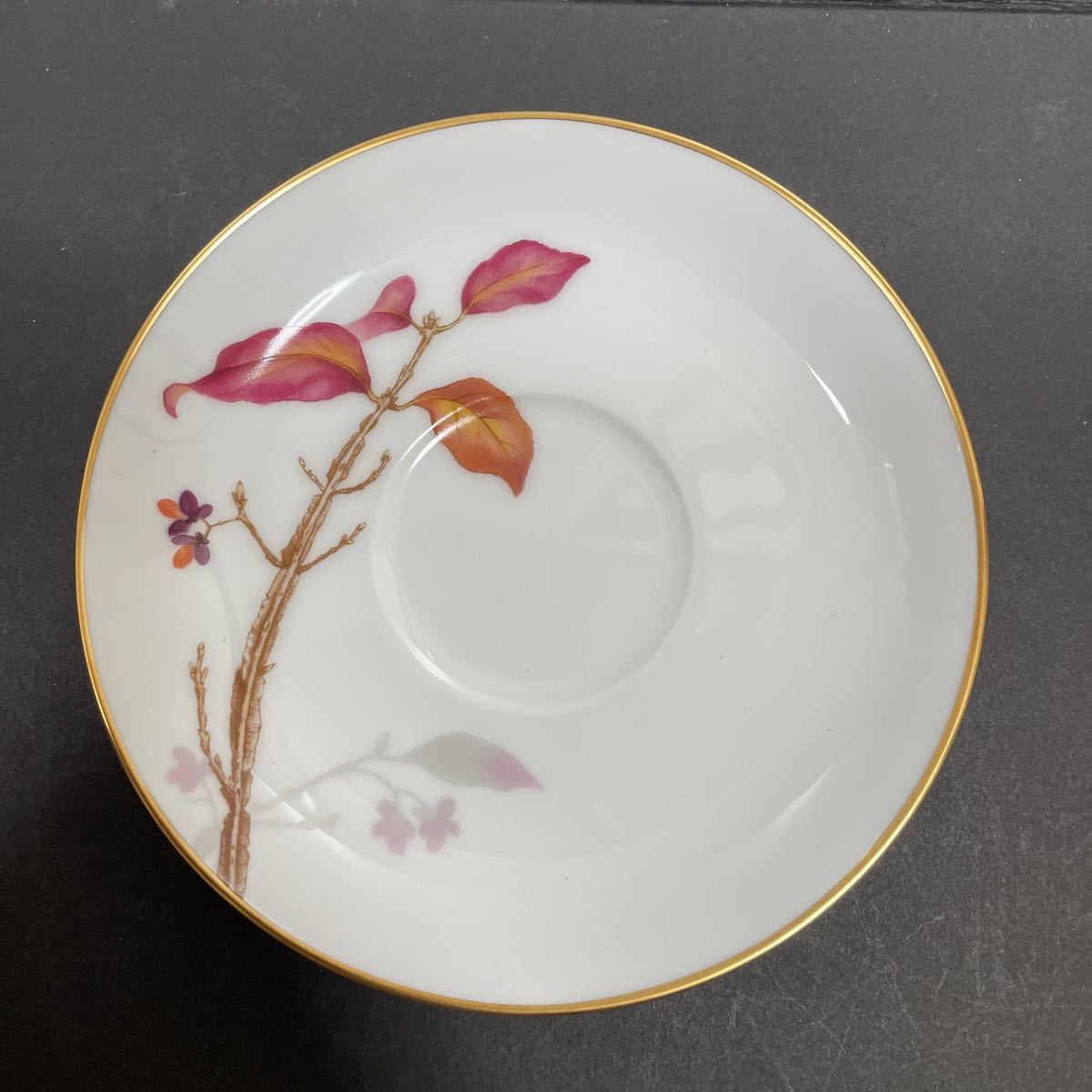定価27万円 大倉陶園 金彩花果物 大皿 飾り皿プレート 28cm OKURA