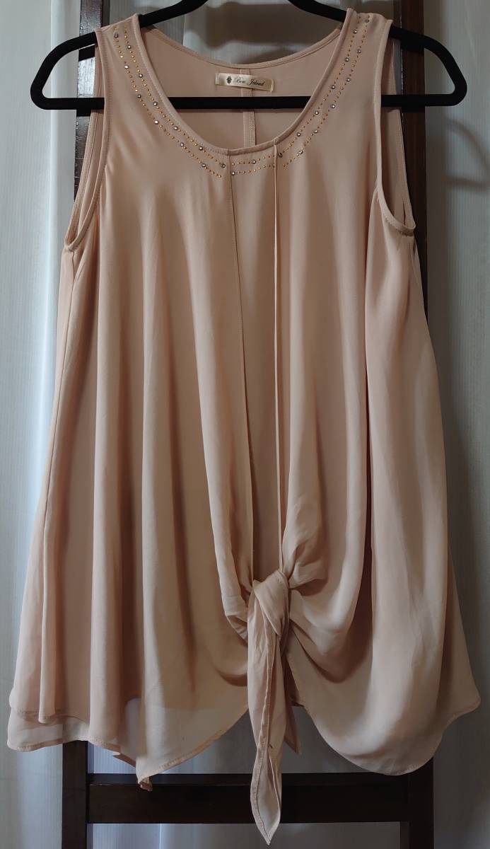  with translation Bou Jeloudb-ju Roo do no sleeve tunic? Layered dress length 63 width of a garment 50biju-? chiffon?sia-? thin ....38