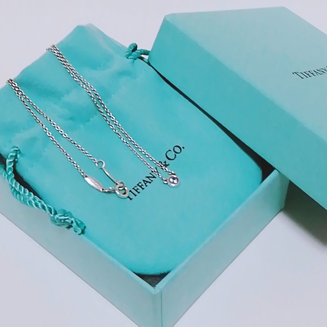 極美品★ティファニー カラーバイザヤード アクアマリン ネックレス TIFFANY&Co 一粒 ペンダント シルバー