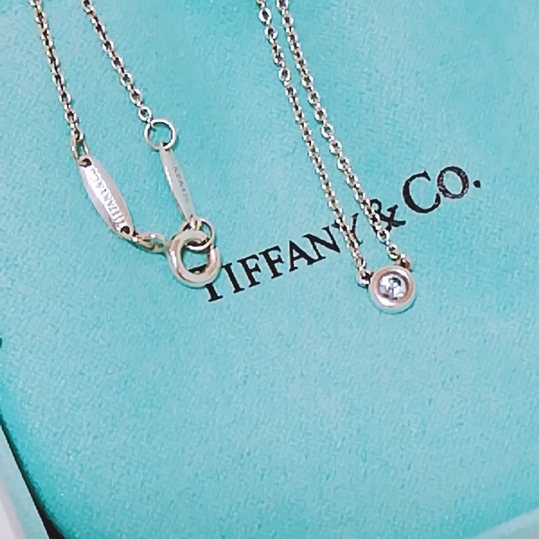 極美品★ティファニー カラーバイザヤード アクアマリン ネックレス TIFFANY&Co 一粒 ペンダント シルバー