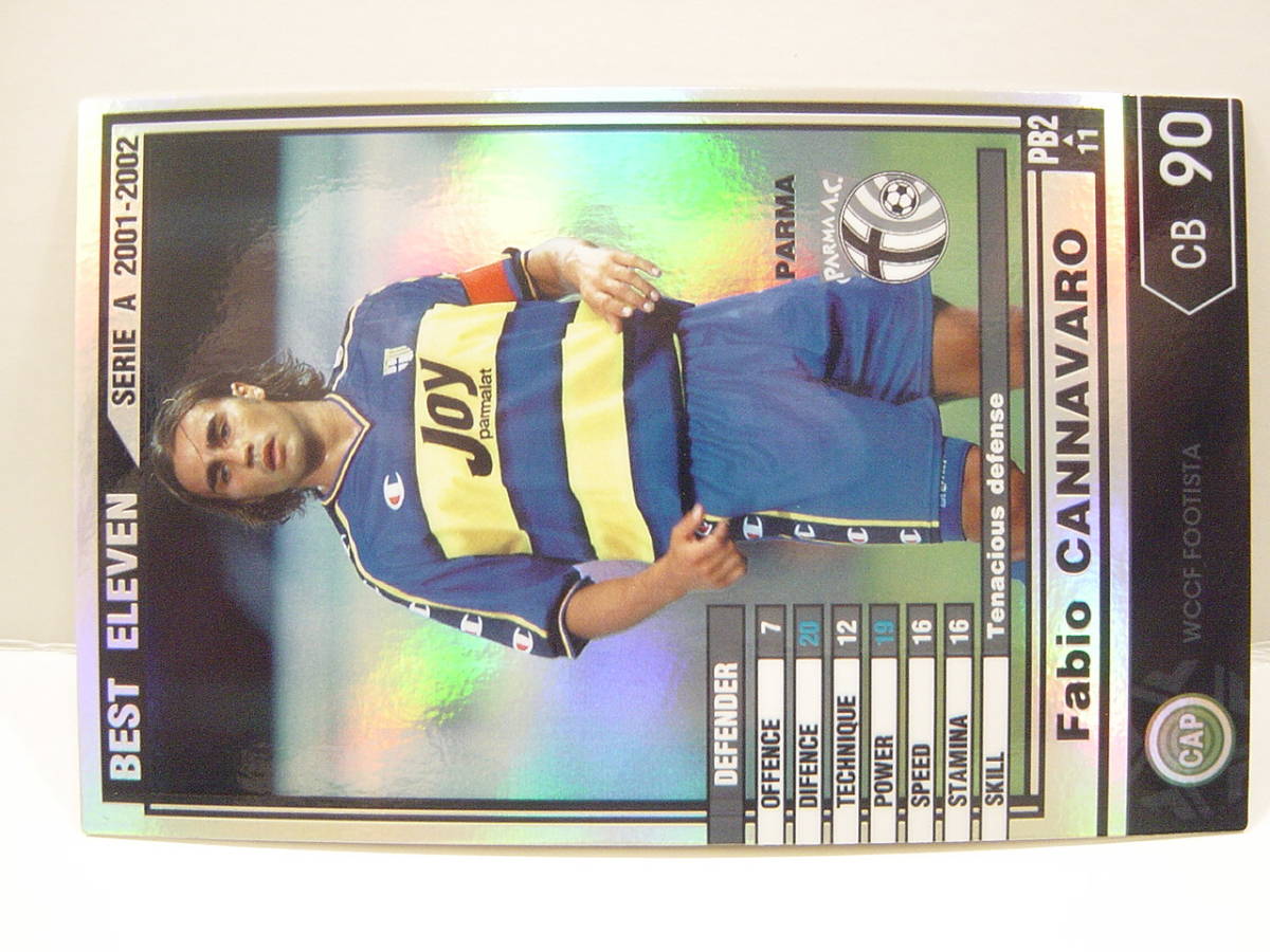 WCCF 2001-2002 PE02 ファビオ・カンナバロ　ロケテスト版　Fabio Cannavaro Parma Calcio 01-02 FOOTISTA_画像2