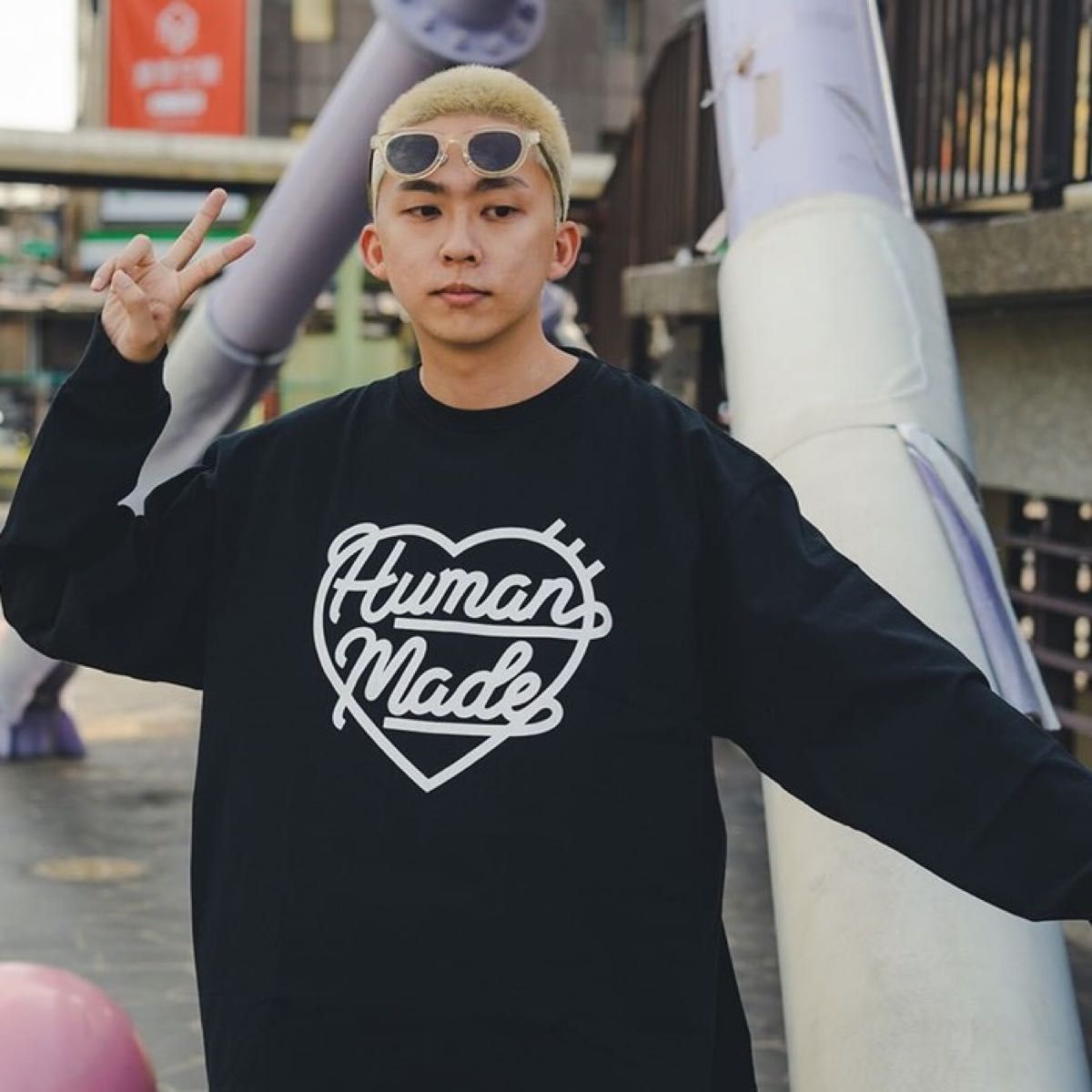 Human Made ヒューマンメイド Heart L/S T Shirt Lサイズ ブラック