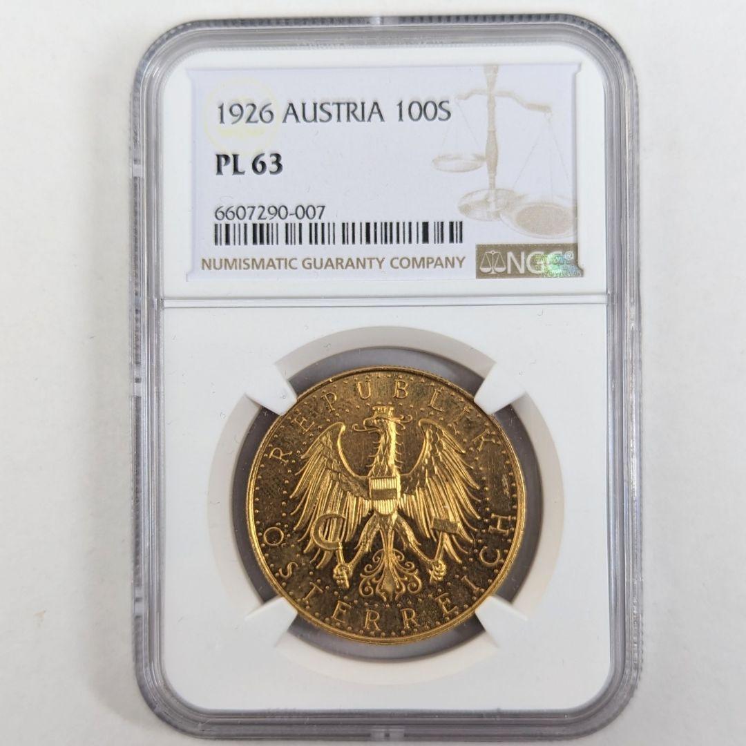 1931年 オーストリア 100シリング 金貨 鑑定 NGC PL63 ゴールドコイン