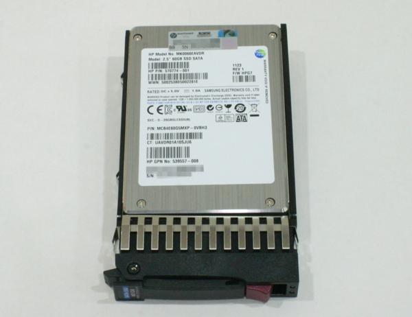HP 572071-B21 60GB ホットプラグ 2.5型 SATA SSD 新品のサムネイル