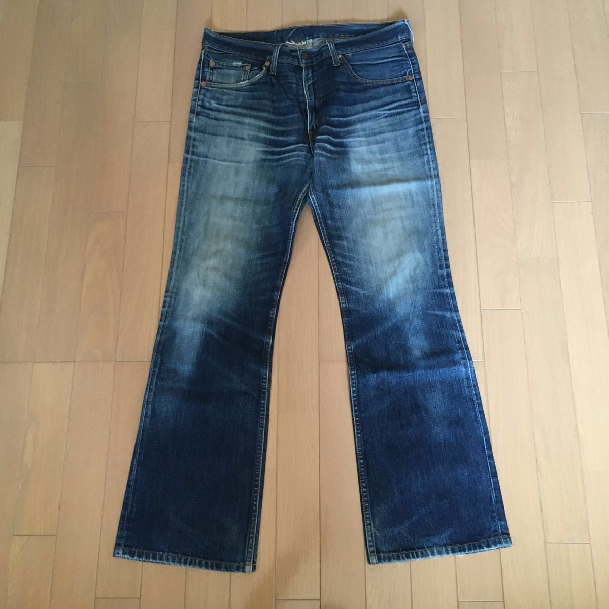 W34 リーバイス Levi's 517-03 ブーツカット デニム ジーンズ フィリピン製 鬼ヒゲ ハチノス フレア リペア有
