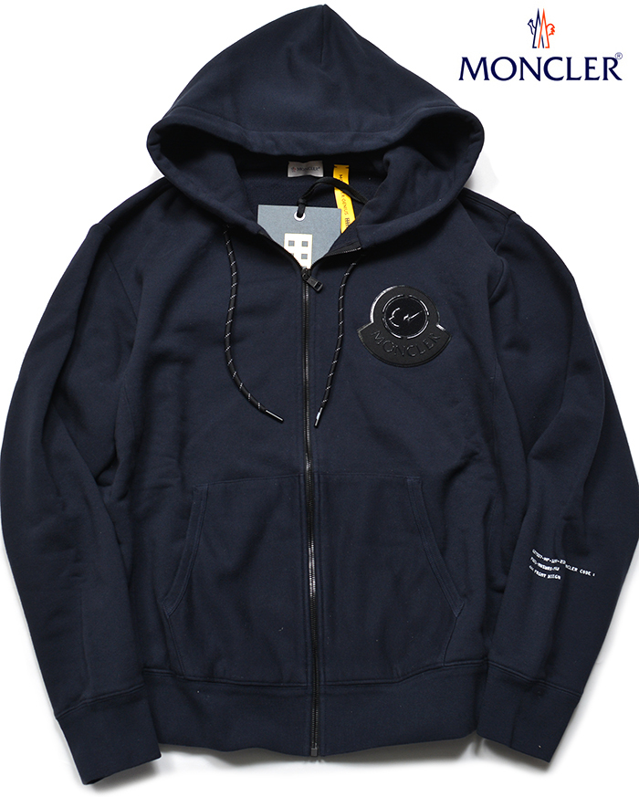 新品16万 モンクレール (XLサイズ) MONCLER×HIROSHI FUJIWARA ビックロゴデザイン！スウェットフルジップパーカー ブルゾン 藤原ヒロシ_画像1