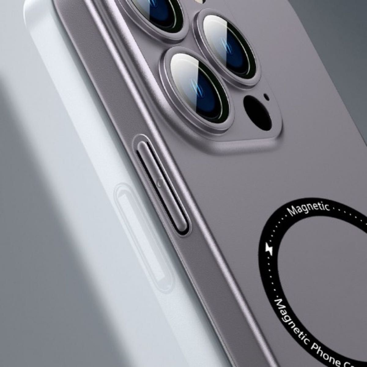 【iPhone12pro/シルバー】Magsafe対応　カメラレンズ 保護 シンプル　おしゃれ　iPhoneケース　マグセーフ