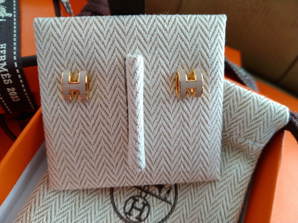 HERMES☆エルメス キュート!大人気ピアス 《ポップH》ミニ マロン