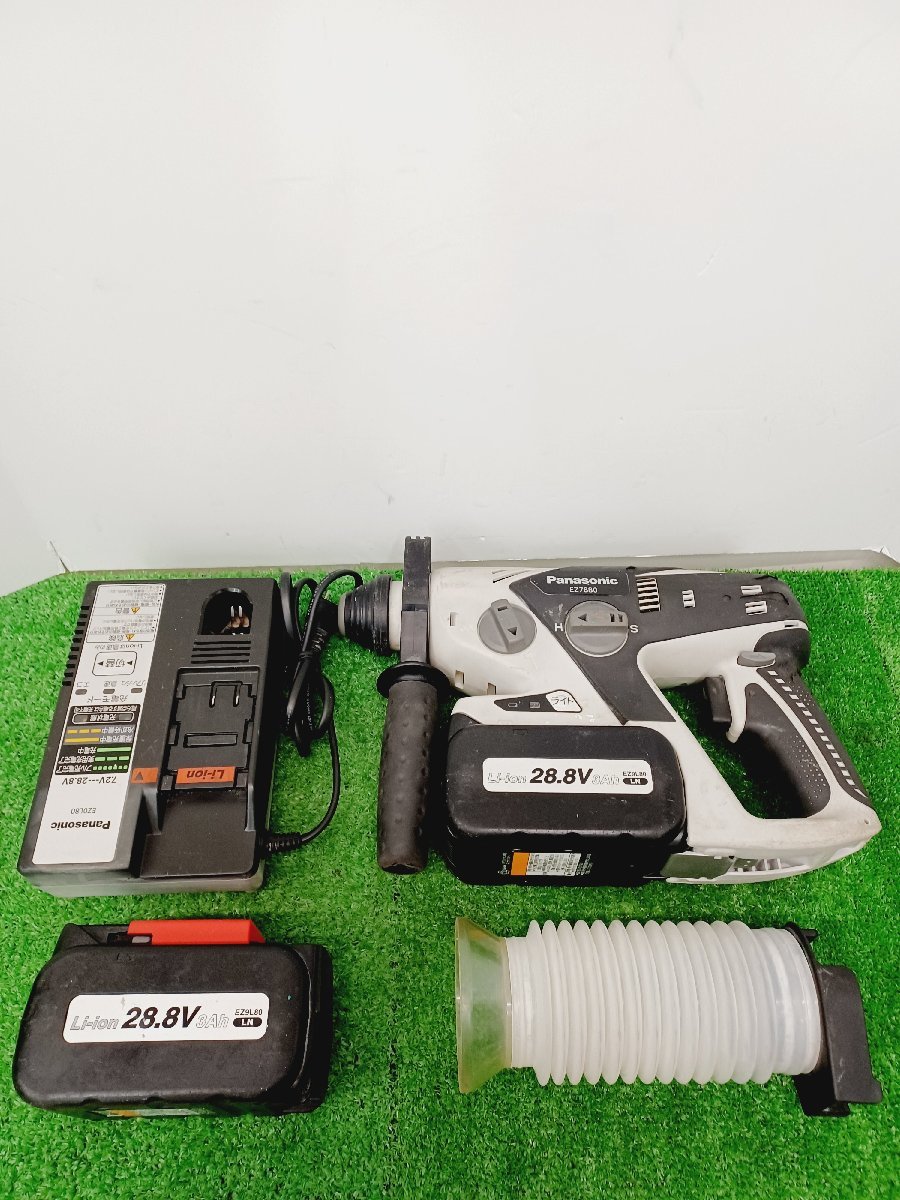 中古品】☆Panasonic 充電ハンマードリル(黒) EZ7880LN2S-B 電動 中古品】☆Panasonic 充電ハンマードリル(黒) EZ7880LN2S-B 電動