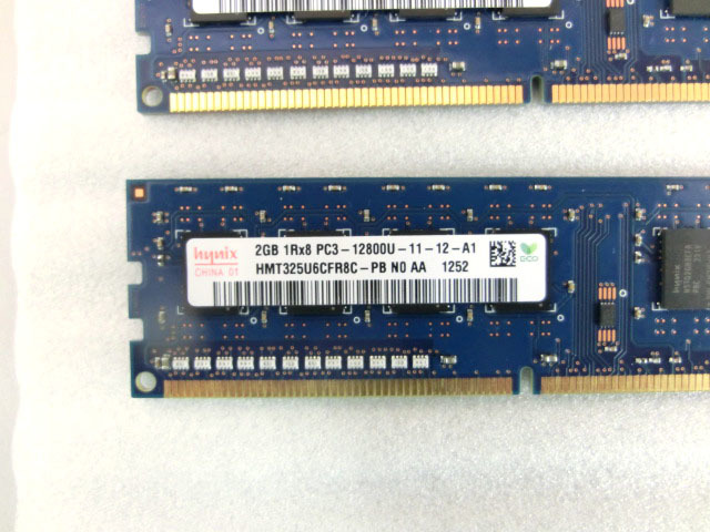 【送料無料】Hynix　PC3-12800U 2GB 2枚セット 4GB　デスクトップPC用_画像2