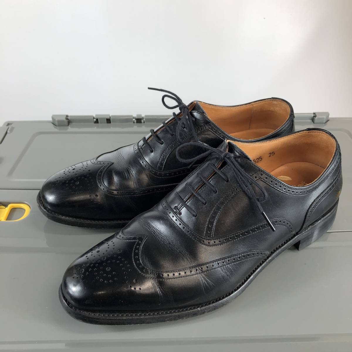 日本製 スコッチグレイン SCOTCH GRAIN ウイングチップ レザーシューズ 革靴 ブラック アシュランス 3525 25cm 25EEE