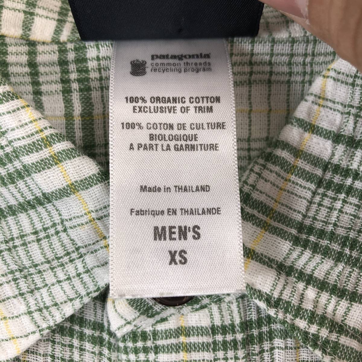 パタゴニア Patagonia ORGANIC COTTON オーガニックコットン 52921S0 半袖 コットン チェックシャツ メンズXSサイズ②_画像4