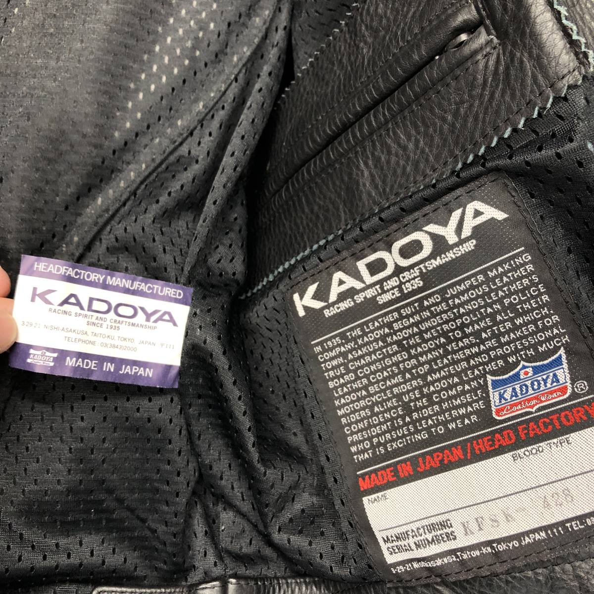 日本製 カドヤ KADOYA ケーズレザー K's leather ダブル ライダース