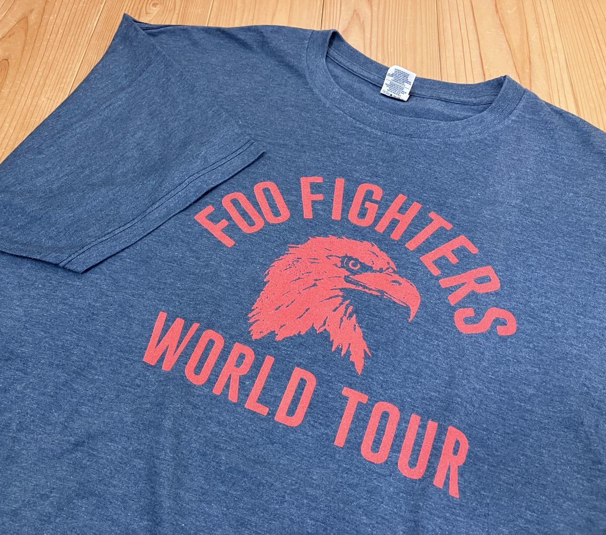 【美品】FOO FIGHTERS フーファイターズ 2017 北米ツアー オフィシャル プリントTシャツ USA古着 2XL ネイビー 半袖／紺デイブグロール_画像4