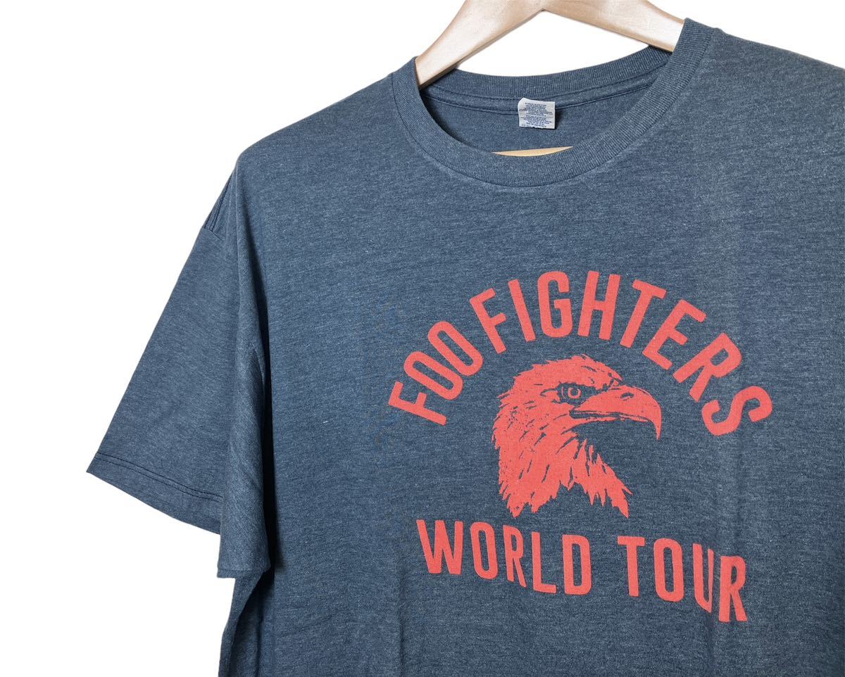 【美品】FOO FIGHTERS フーファイターズ 2017 北米ツアー オフィシャル プリントTシャツ USA古着 2XL ネイビー 半袖／紺デイブグロール_画像3