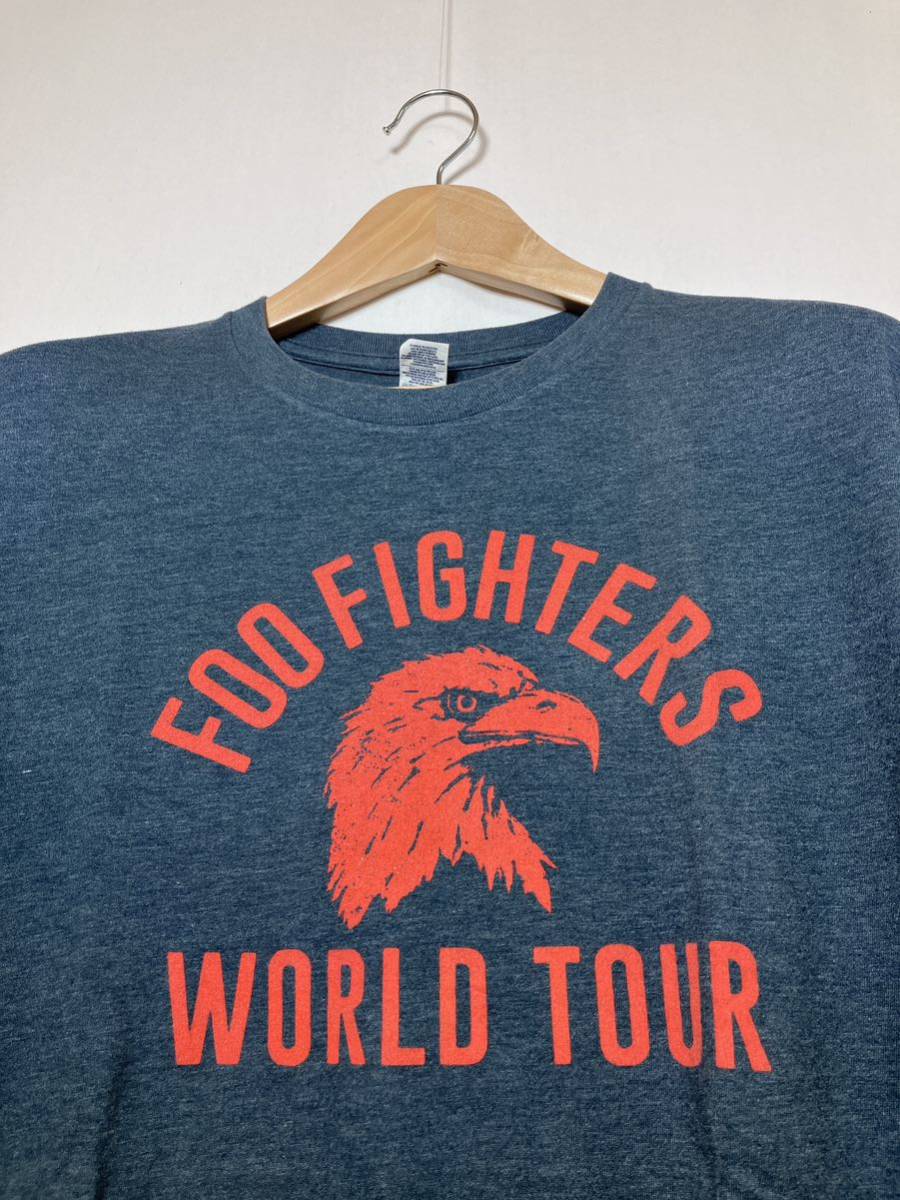 【美品】FOO FIGHTERS フーファイターズ 2017 北米ツアー オフィシャル プリントTシャツ USA古着 2XL ネイビー 半袖／紺デイブグロール_画像5